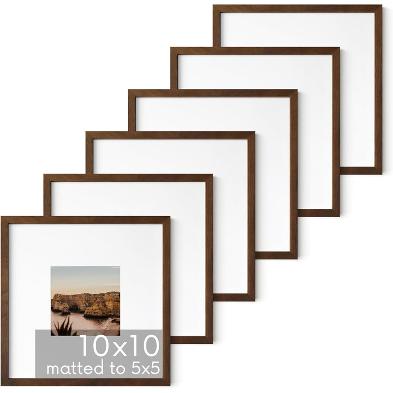 Classic Brown Solid Wood Wall Mount Poster Frame Set