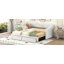 Lit de jour simple tapissier très grand avec deux tiroirs, beige