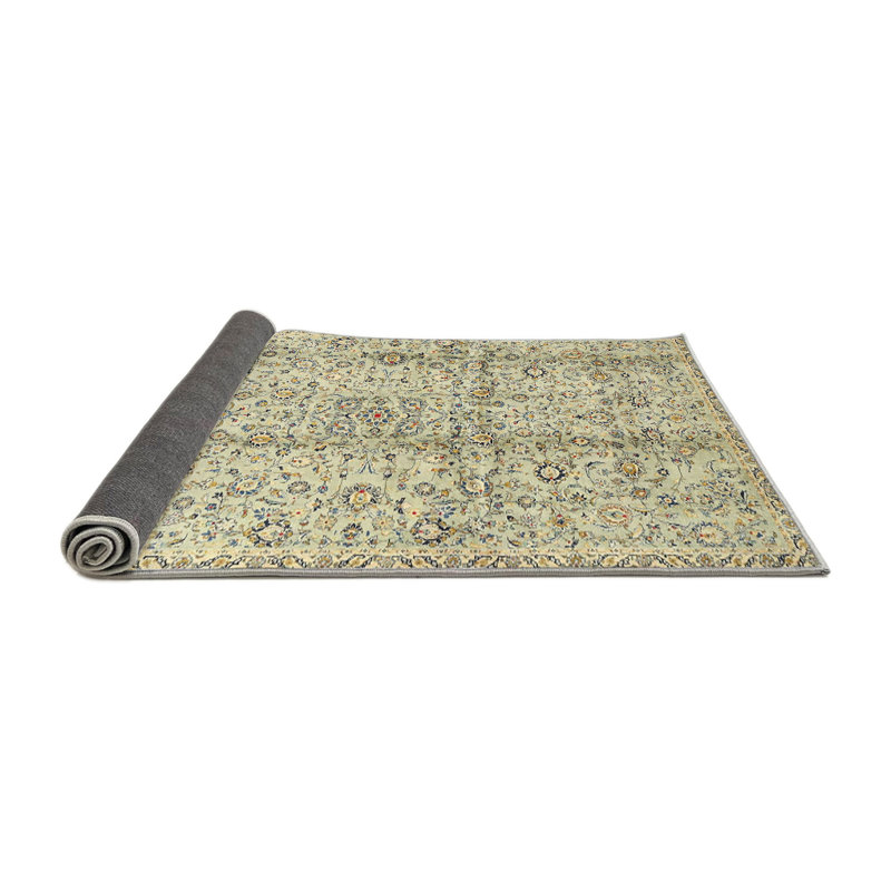 Tapis ivoire à motif floral, Rond 4 pi