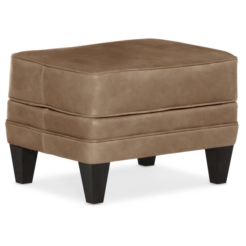 Willow Ottoman, Plantation, Outsider Raven Genuine Leather