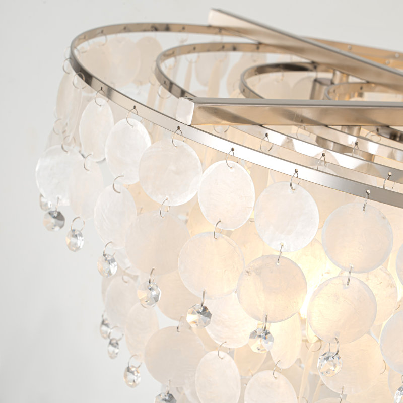 Ikraan 4 - Light Dimmable Tiered Chandelier, Brushed Nickel