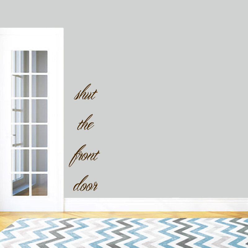 Text & Numbers Non-Wall Damaging Wall Decal, Brown