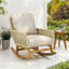 Chaise berçante en osier avec coussins en polyester doux et structure en bois durable-1759942375-1759942374