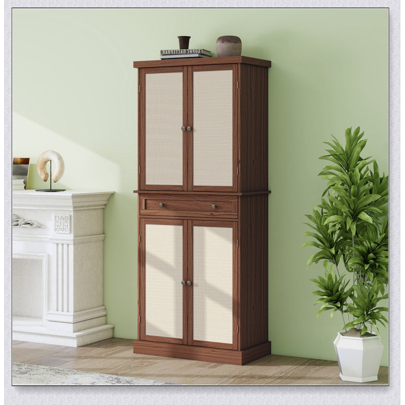Armoire de rangement à 4 portes avec 1 tiroir et 4 tablettes intérieures réglables