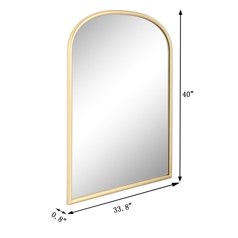 Miroir de salle de bain Bhavith, Or, 40 po x 33,8 po