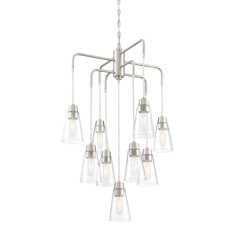 Lustre linéaire moderne Spoutnik 9 lumières Irina