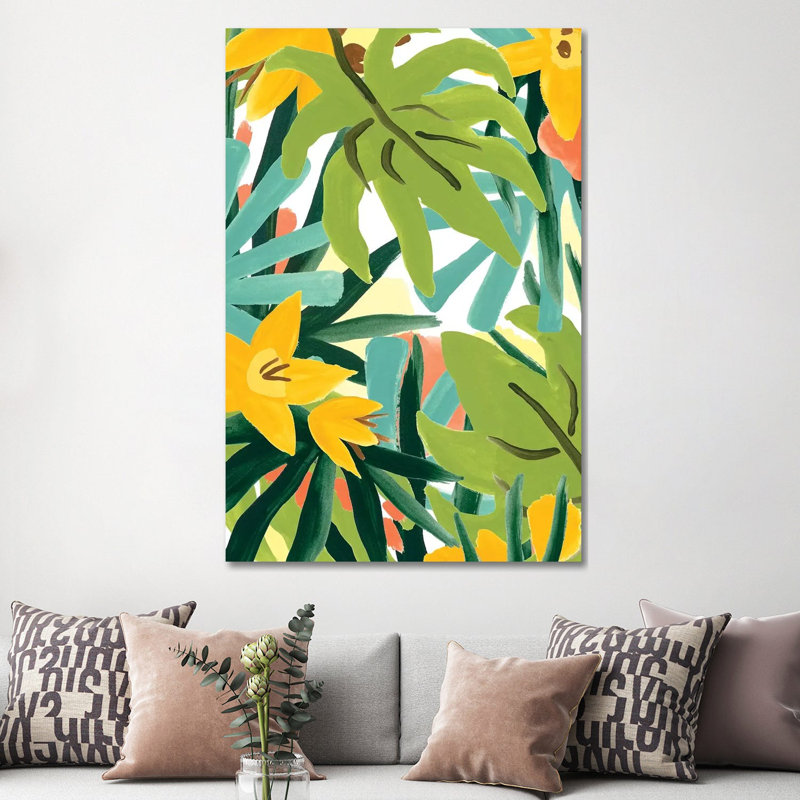 Palm Thatch II 1 Piece Wrapped Canvas Wall Art, 152.5 cm H x 101.5 cm W