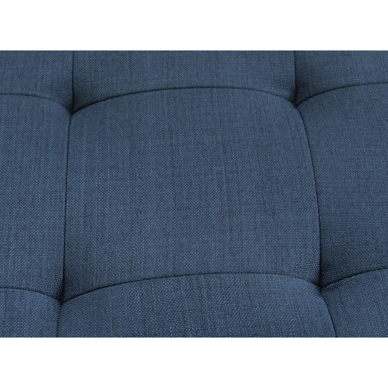 Fauteuil en polyester touffeté de 94,99 cm de large Javarris, Bleu marine / paon
