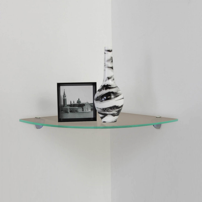 Étagère murale en verre Ayiesha, Givré, H 0,37 po x l 10 po x P 10 po