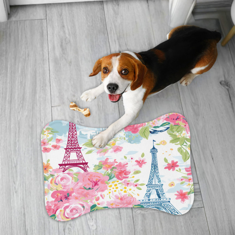 Élégant décor de la Tour Eiffel - 1 tapis d'alimentation en forme d'os