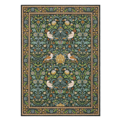 Tapis vert lavable pour salon 10x13