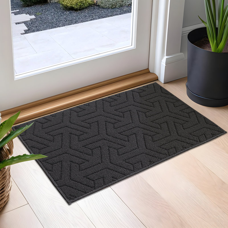 Paillasson intérieur antidérapant, Gris anthracite, L 20 po x L 32 po