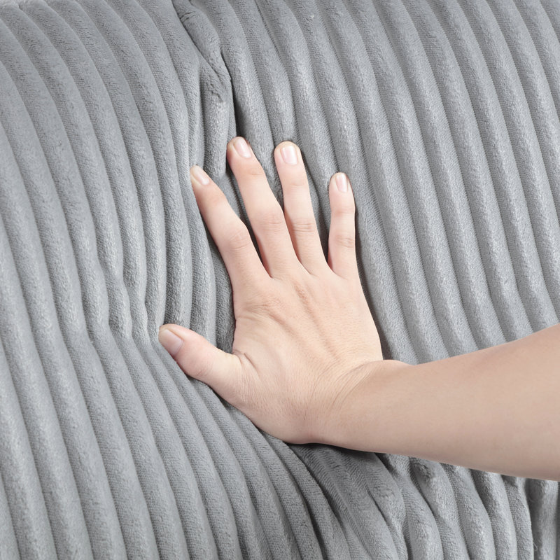 Gray Corduroy 4 Modular , Solid Wood Legs, Foam Padding For Comfortable Living 4 Sectional , Pocket Coils Home Decor Style