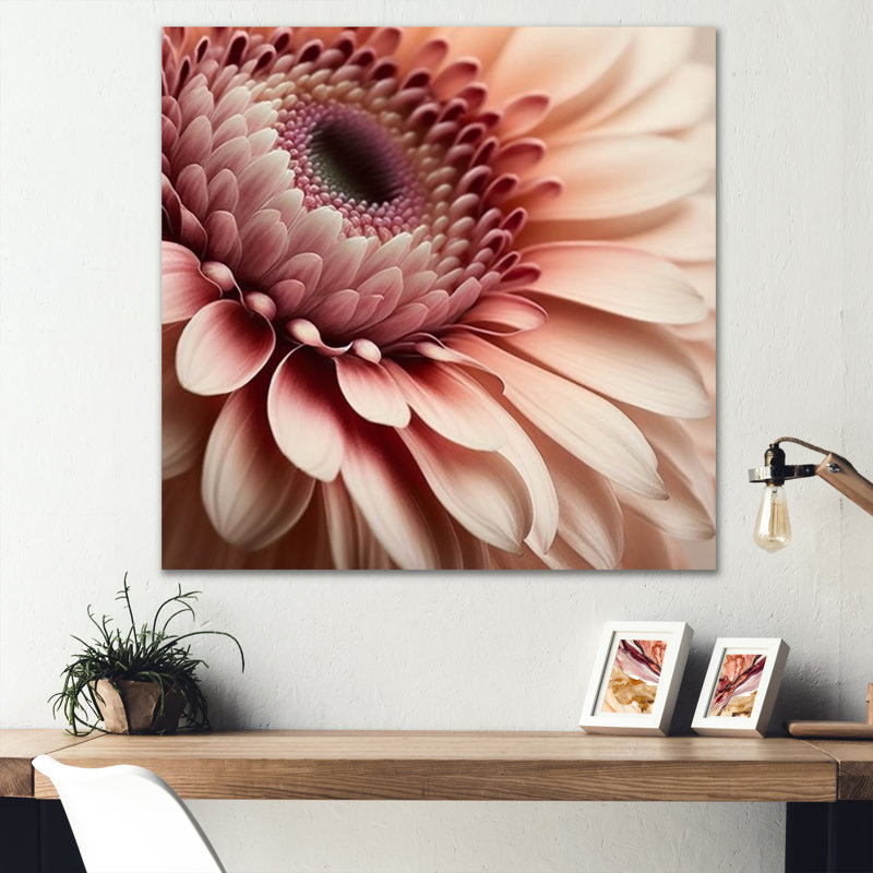 «Pink Gerbera Flowers IV», reproduction sur toile, L 24 po x H 24 po, Toile tendue