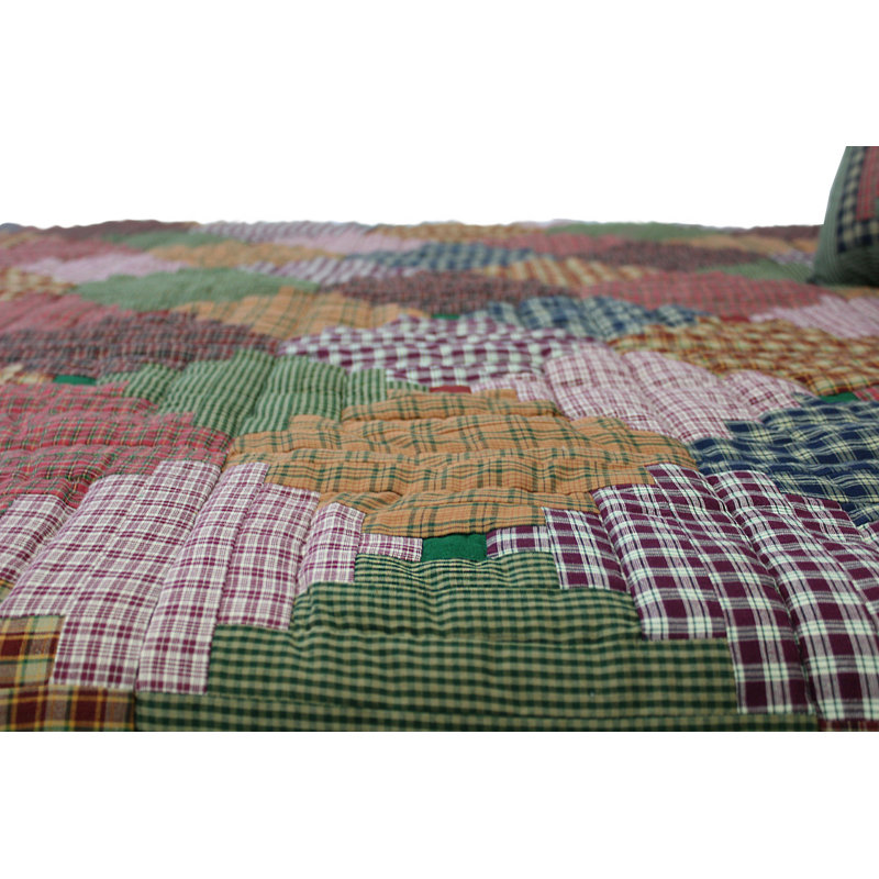 Courtepointe réversible simple Tartan Log Cabin, Courtepointe simple