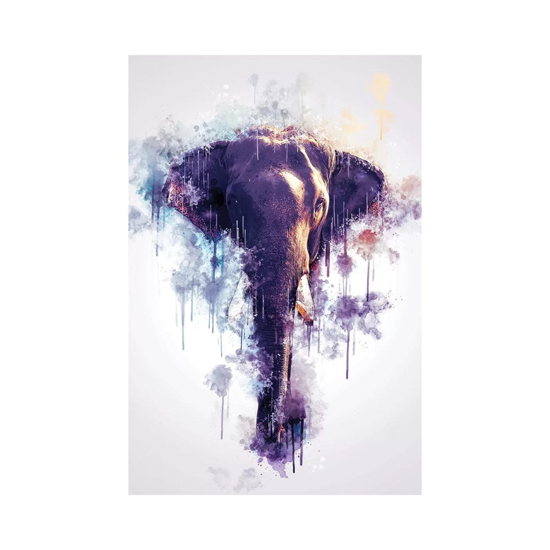 «Elephant Head» par Cornélin, impression sur toile tendue, H 12 po x l 8 po x P 0,75 po