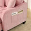 Canapé à deux places, canapé-lit double avec accoudoirs et dossiers irréguliers, repose-pieds avec espace de rangement, deux petits coussins décoratifs, convient au salon et à la chambre à coucher - rose