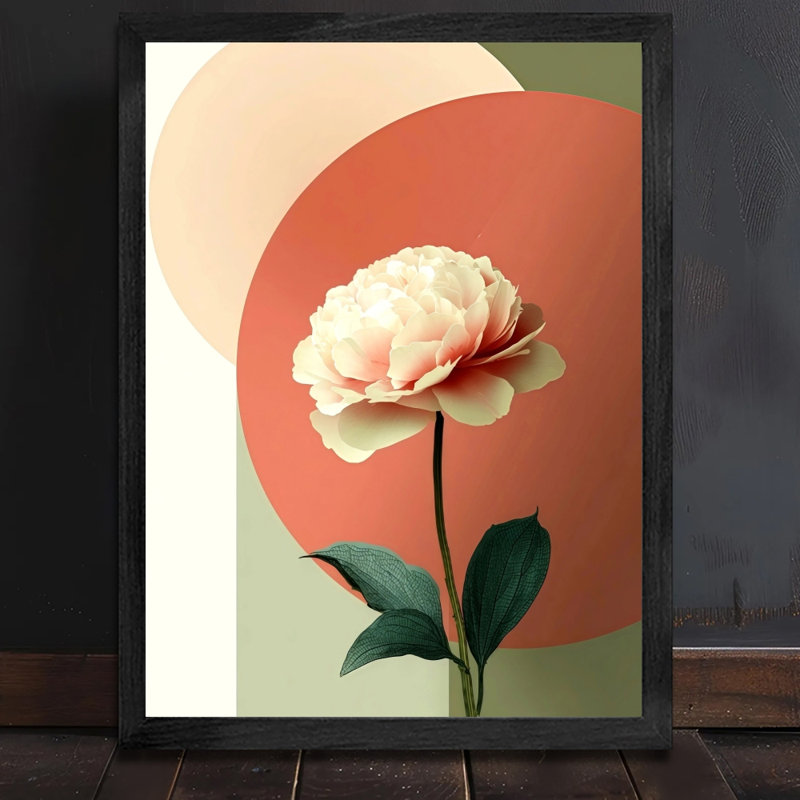 Vase à fleurs en bois massif de qualité supérieure avec encadrement noir et décoration murale élégante pour intérieurs intérieurs contemporains