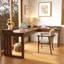 Bureau en bois massif brun en forme de L avec 3 tiroirs-108334085-108334081