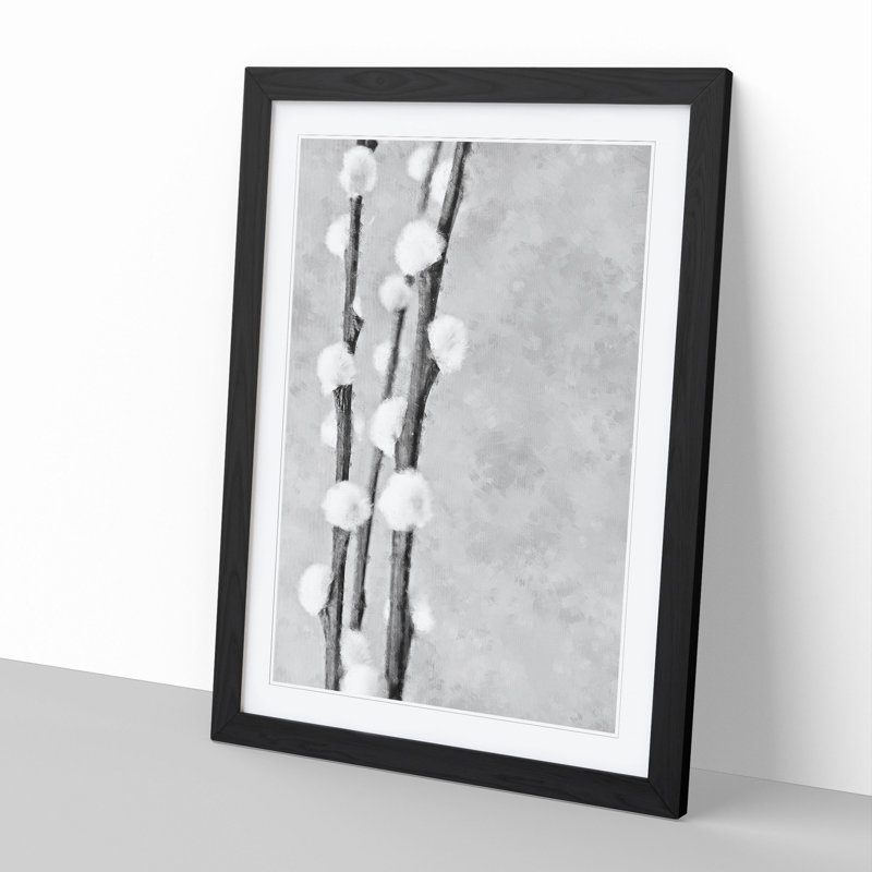 Blossoming Willow Tree - Picture Frame Painting, 36cm H x 27cm W x 2cm D, Black Framed