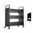3-Tier Rolling Book Cart Double Sided W-Shaped Shelves Book Truck In Black-2064476025