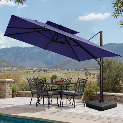 128'' X 128'' Square Cantilever Umbrella with Weighted Base