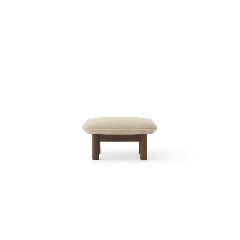 Brasilia Ottoman, Bouclé 02 Acrylic, Natural Oak