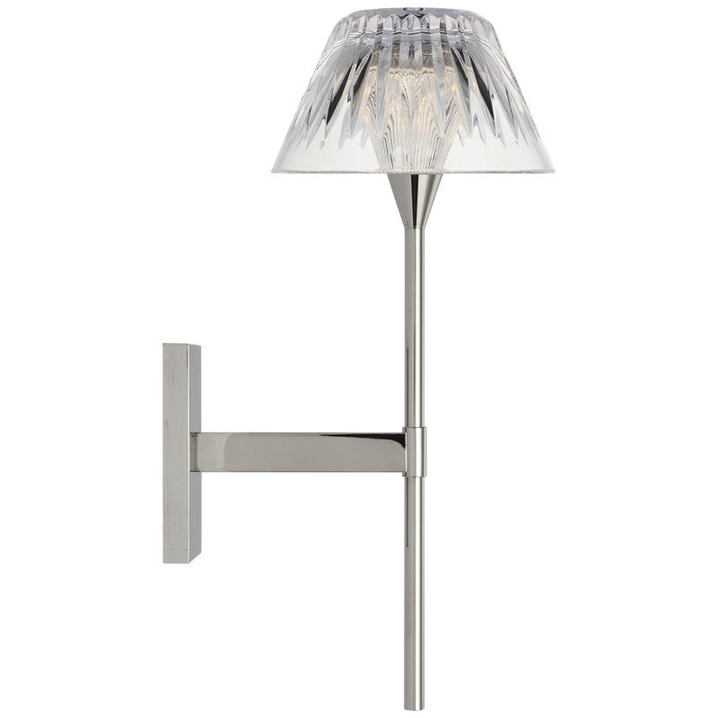 Waterford Blaze Sconce with Clear Crystal, 13.75" H x 5.75" W x 7.75" D, Polished Nickel