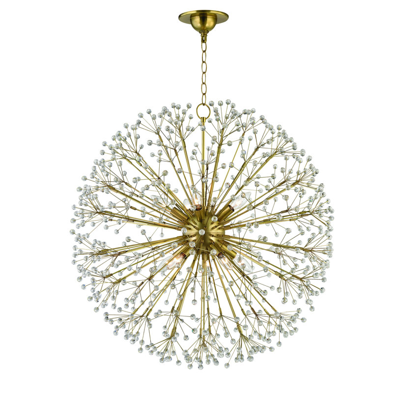Lustre sphérique Spoutnik 10 lumières Dunkirk, Laiton vieilli