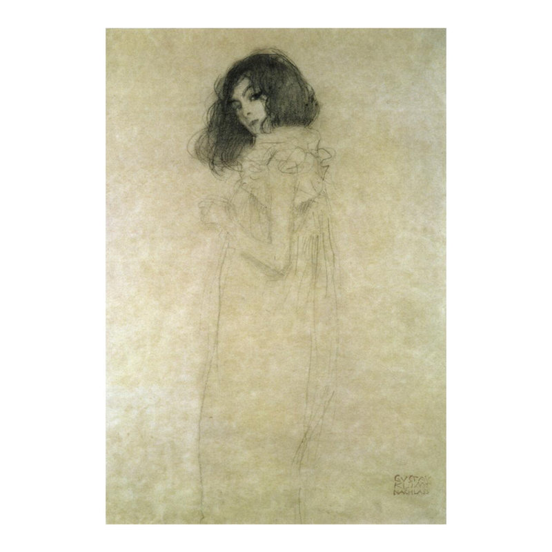 Portrait d'une jeune femme par Gustav Klimt - Estampe numérique, H 20 po x l 16 po