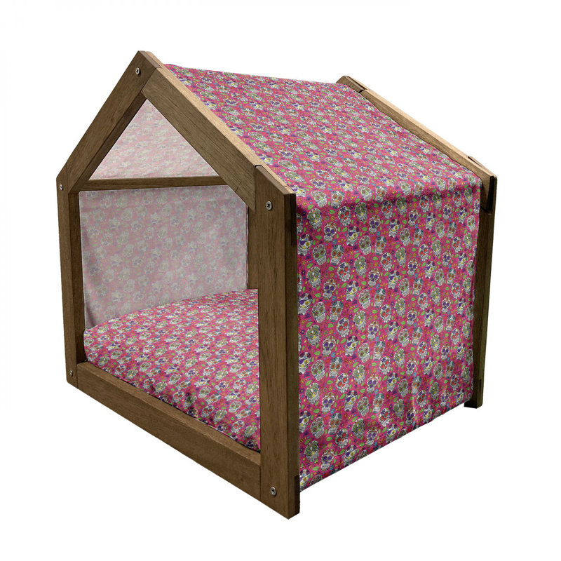 Niche pour chien en bois rose, H 22,44 po x l 23,62 po x P 17,72 po
