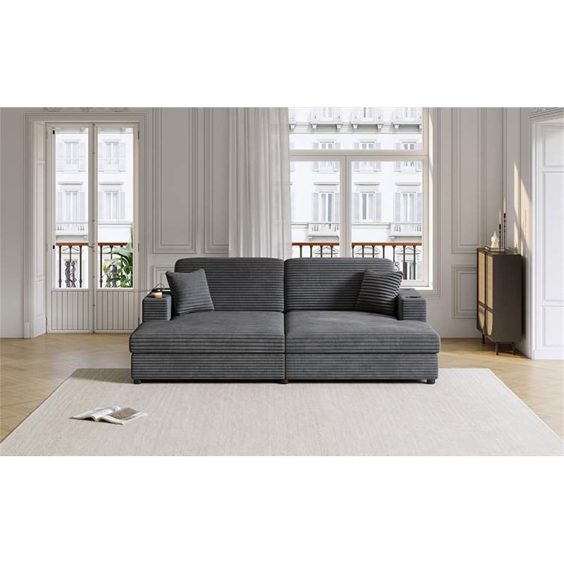 Canapé-lit 86,5 po, Gris foncé
