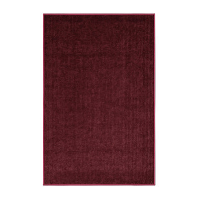 Machine Washable Solid Red Area Rug