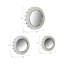 Miroir mural rond arrondi avec miroirs de différentes tailles - Miroir décoratif idéal pour le meuble-lavabo ou le vestibule - Grand miroir mural qui complète le décor du salon - ensemble de 3, blanc
