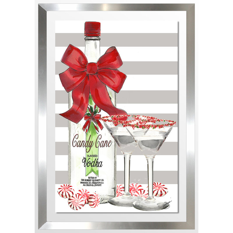 «Holiday Cheers», impression, Encadrement argenté, H 27,5 po x l 21,5 po x P 0,75 po