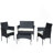 4 PC Rattan Patio Furniture Set Outdoor Patio Cushioned Seat Wicker Sofa