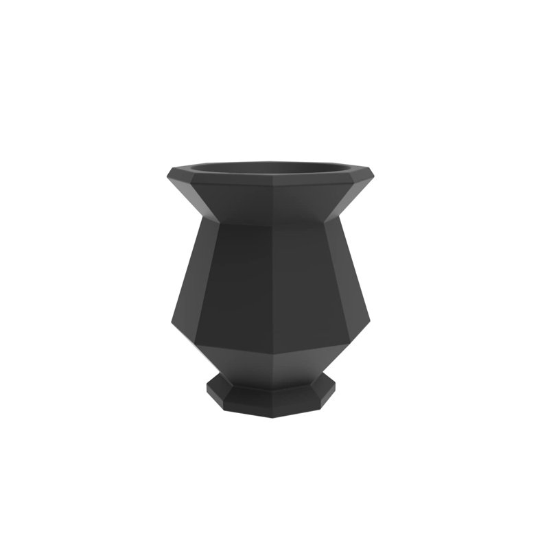 Origami - Kashi Planter, 9.75" H x 8.5" W x 8.5" D, Black
