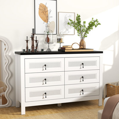 Commode double 6 tiroirs, l 47 po