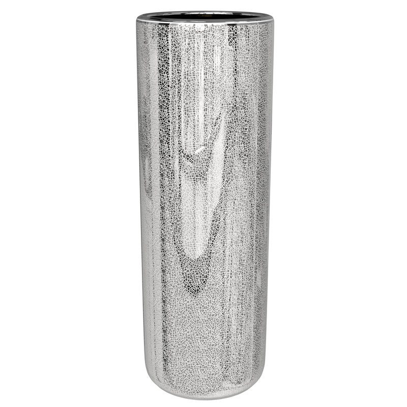 Umbrella Stand, Silver Crackle