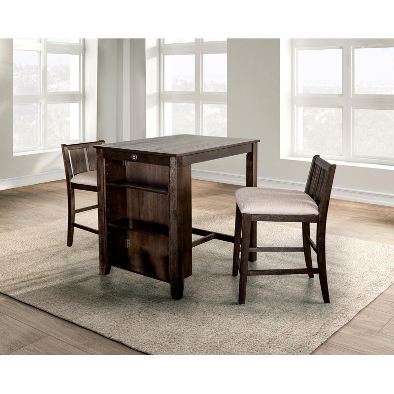 Toby 2 - Person Solid Wood Solid Wood Top Four Leg Dining Set, Espresso, Espresso