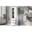 Grande armoire de rangement blanche avec trois tiroirs pour l'organisation de la salle de bain, glissières en métal, assemblage facile - bureau et salle de bain, grande capacité, tablettes réglables-2117963385