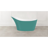 Amalfi Painted 64.25" x 31.25" Freestanding Soaking Bathtub in Volcanic Limestone™ with Overflow Hole