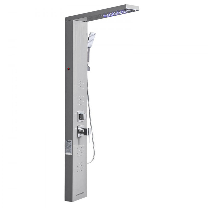 Shower Panel Tower System Stainless Steel Column Rainfall Waterfall Head 5 Modes