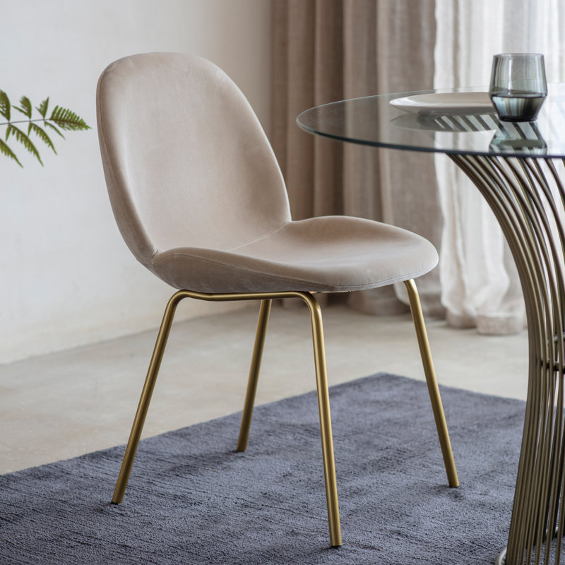 Layne Upholstered Dining Chair - (2 Pack), Gold, Ivory