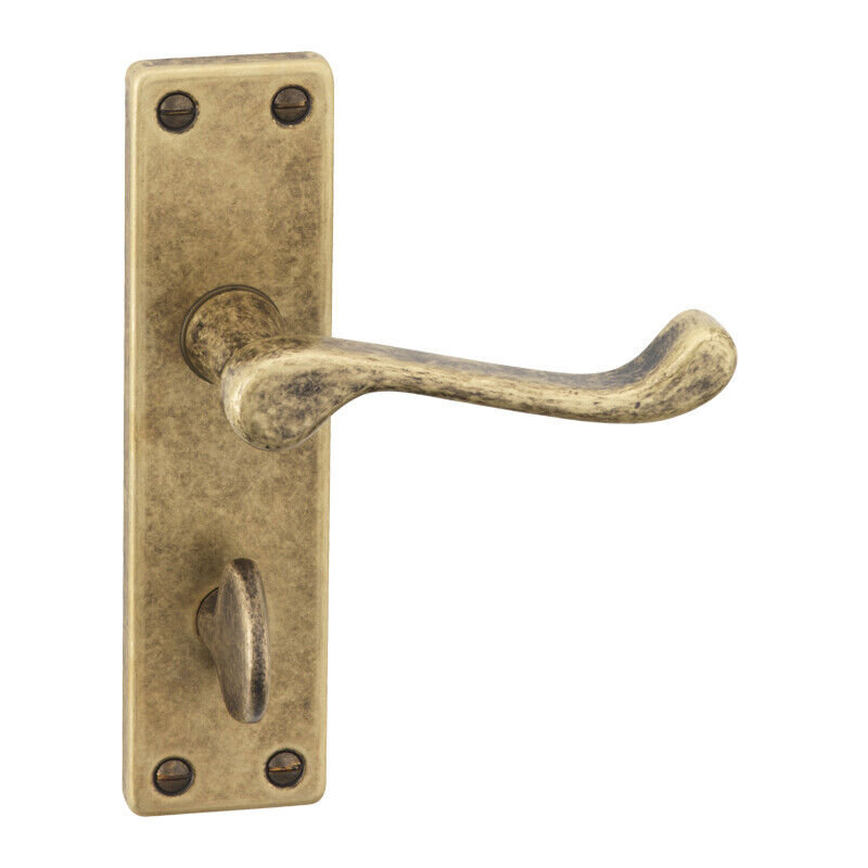 Victorian Scroll Door Handles Set, Copper