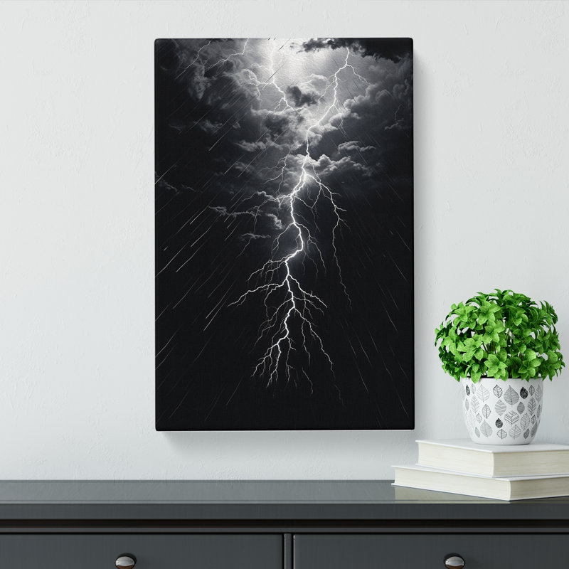 Lightning Line - Wrapped Canvas Print, 60cm H x 40cm W x 3cm D