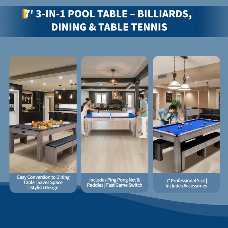 GustoWave 84'' L Pool Table