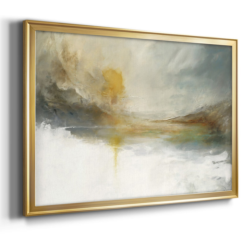" Emerging ", Gold Closed Corner Framed Canvas, 14" H x 20" W x 1.5" D