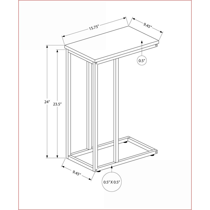 Table basse Modern Modern en stratifié brun, Tanné