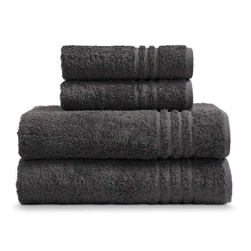 Cotton Hand-Body Towel Set (Set of 4), Charcoal